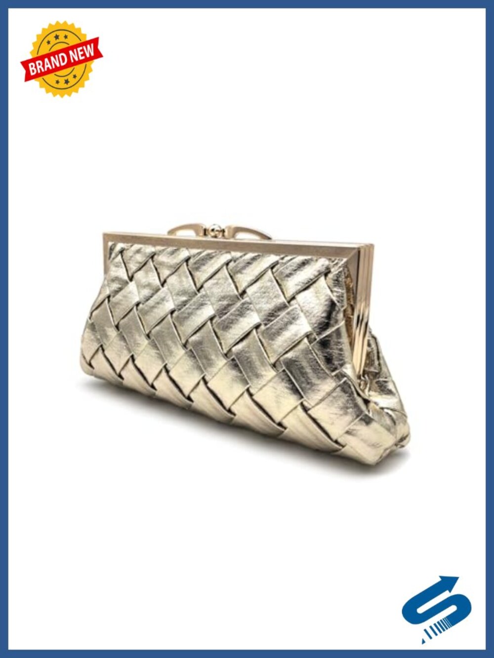 Microfiber Leather Evening Clutch Dual Compartment Detachable Chain